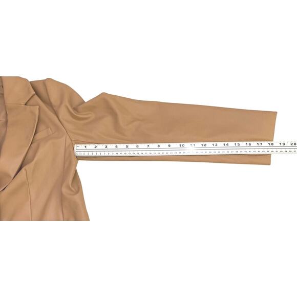 A New Day Womens  Faux Leather Relaxed Fit Blazer Small Jacket Caramel Tan Color - Picture 9 of 15